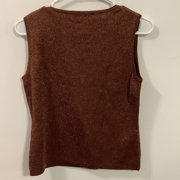Joseph A. Qu’est-Cequec’Est Silk Tank top with tons of sparkle Bronze Color. - Picture 2 of 3